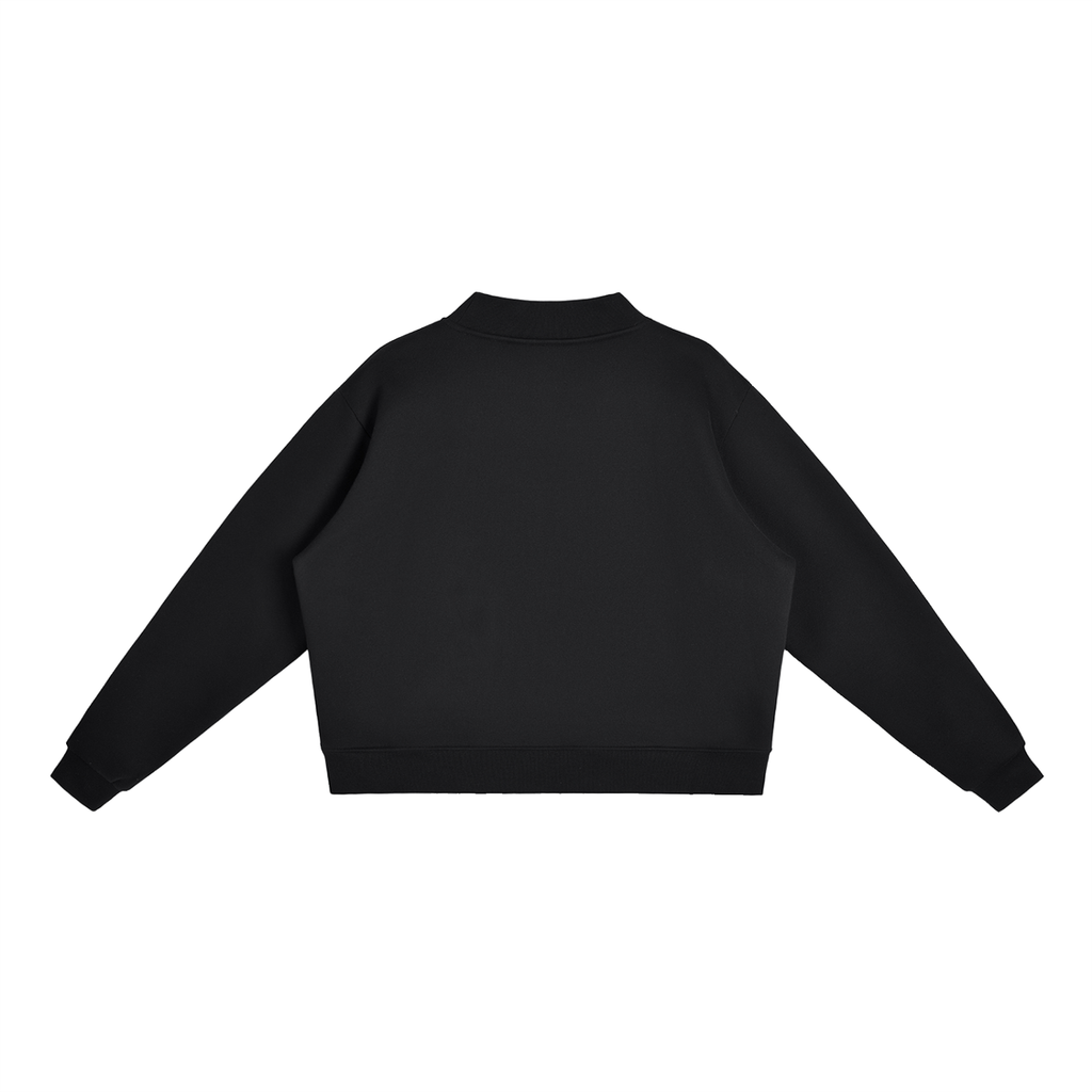 B&W Circle Logo Fleece Mock-Neck Sweatshirt — back