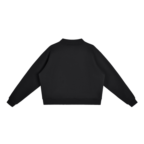 B&W Circle Logo Fleece Mock-Neck Sweatshirt — back