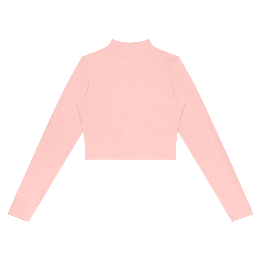 Pink cropped Padel gym and yoga jacket – back