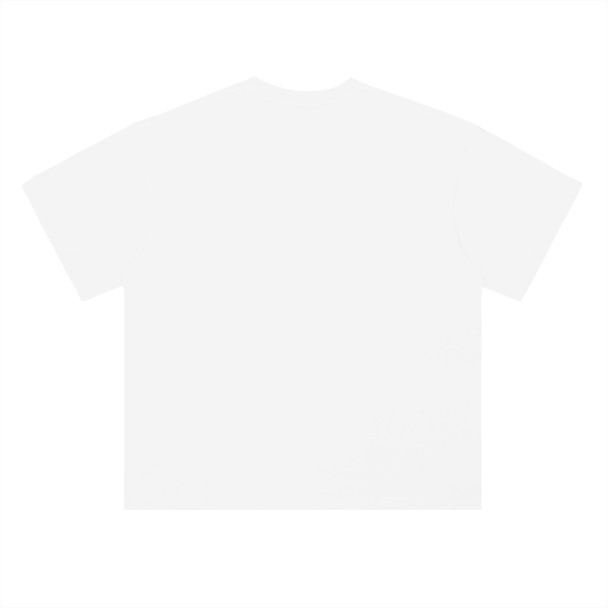 White WOW heavyweight drop-shoulder t-shirt – back