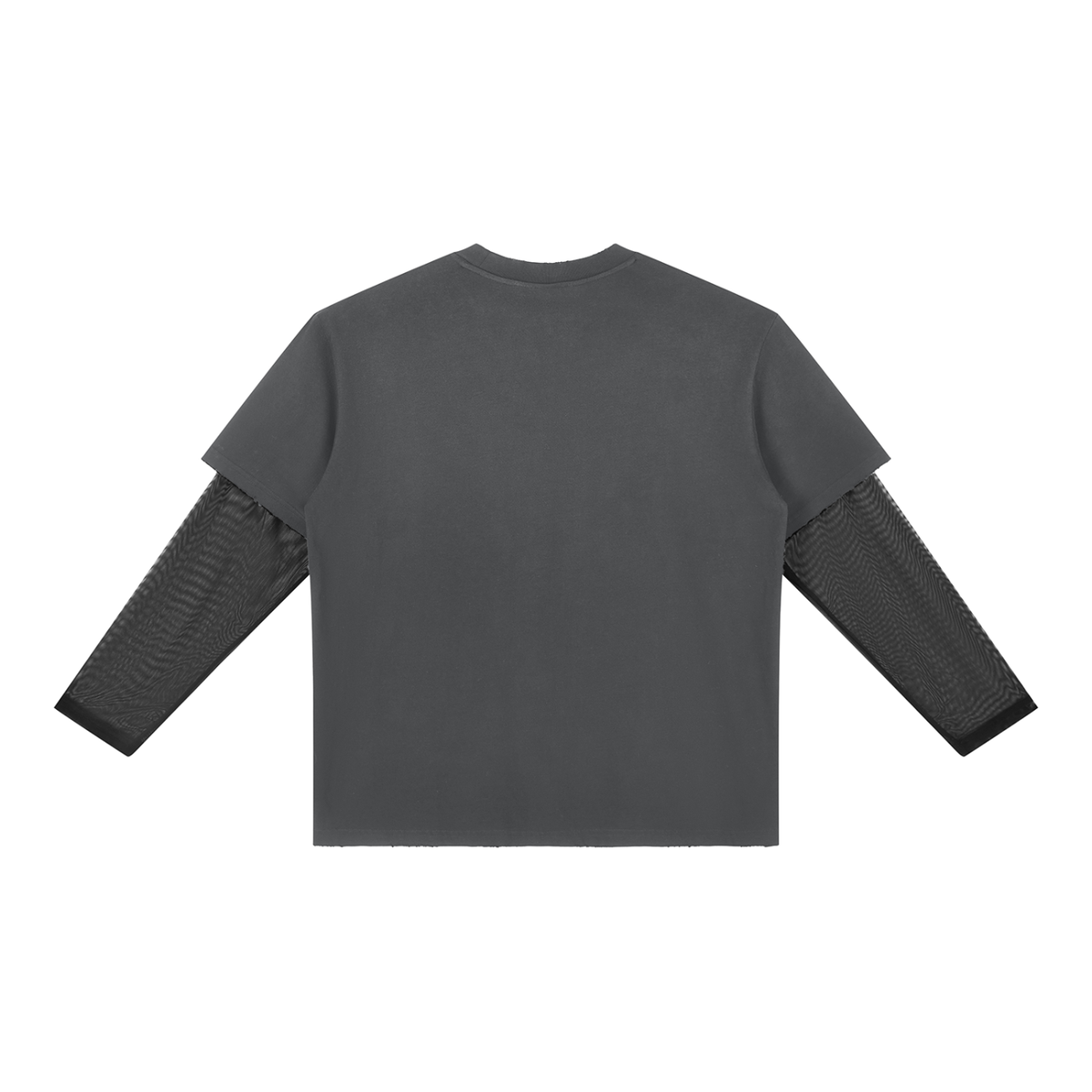 Halloween Last Supper Sunfade Layered Long-Sleeve T-Shirt in dark grey – back – E E McMace