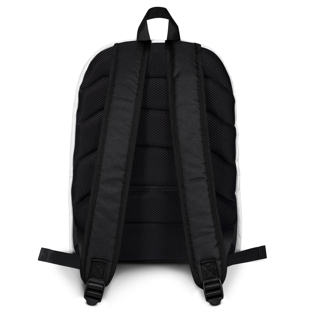 Axolotl Streetwear Backpack with pink axolotl print – back – E E McMace