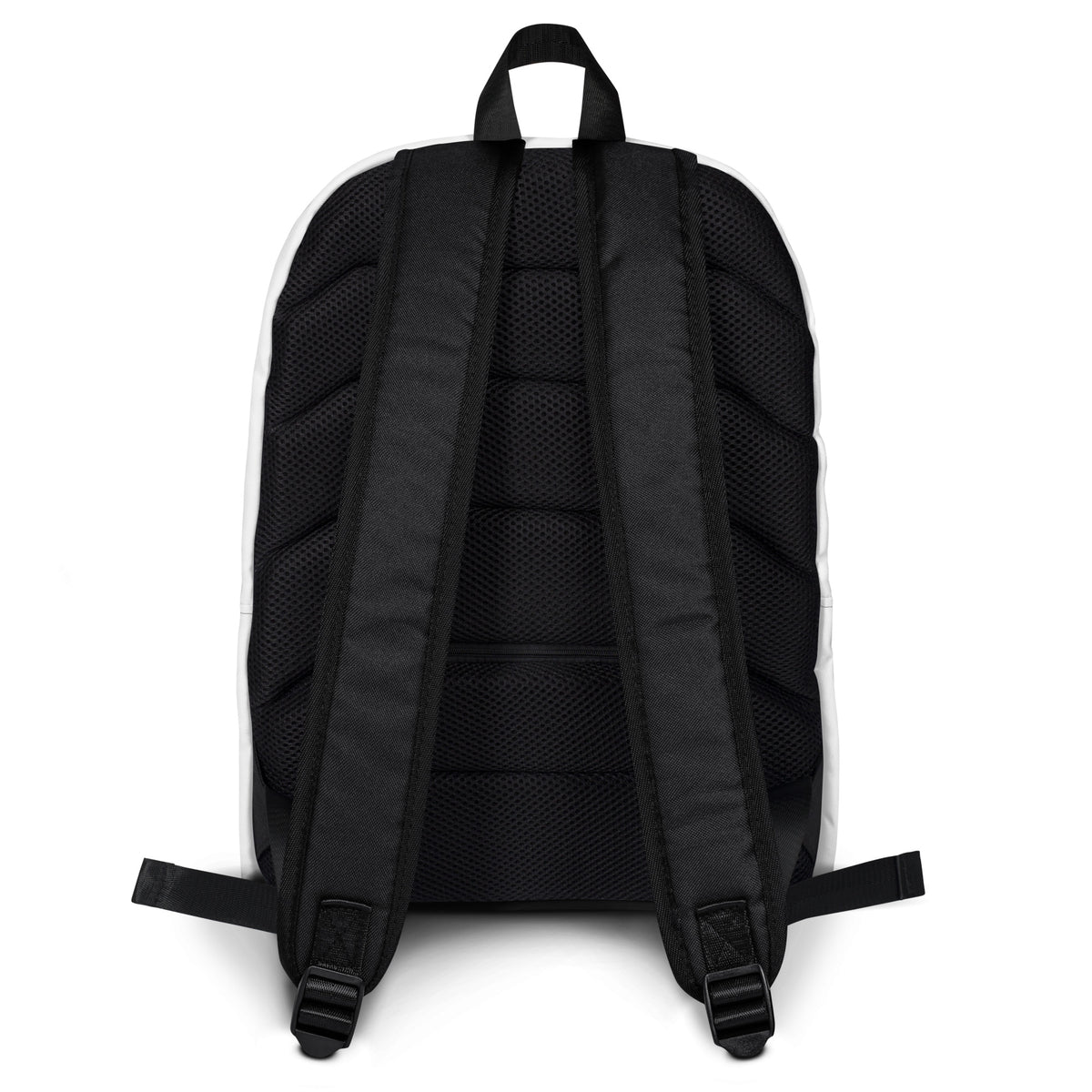 Axolotl Streetwear Backpack with pink axolotl print – back – E E McMace