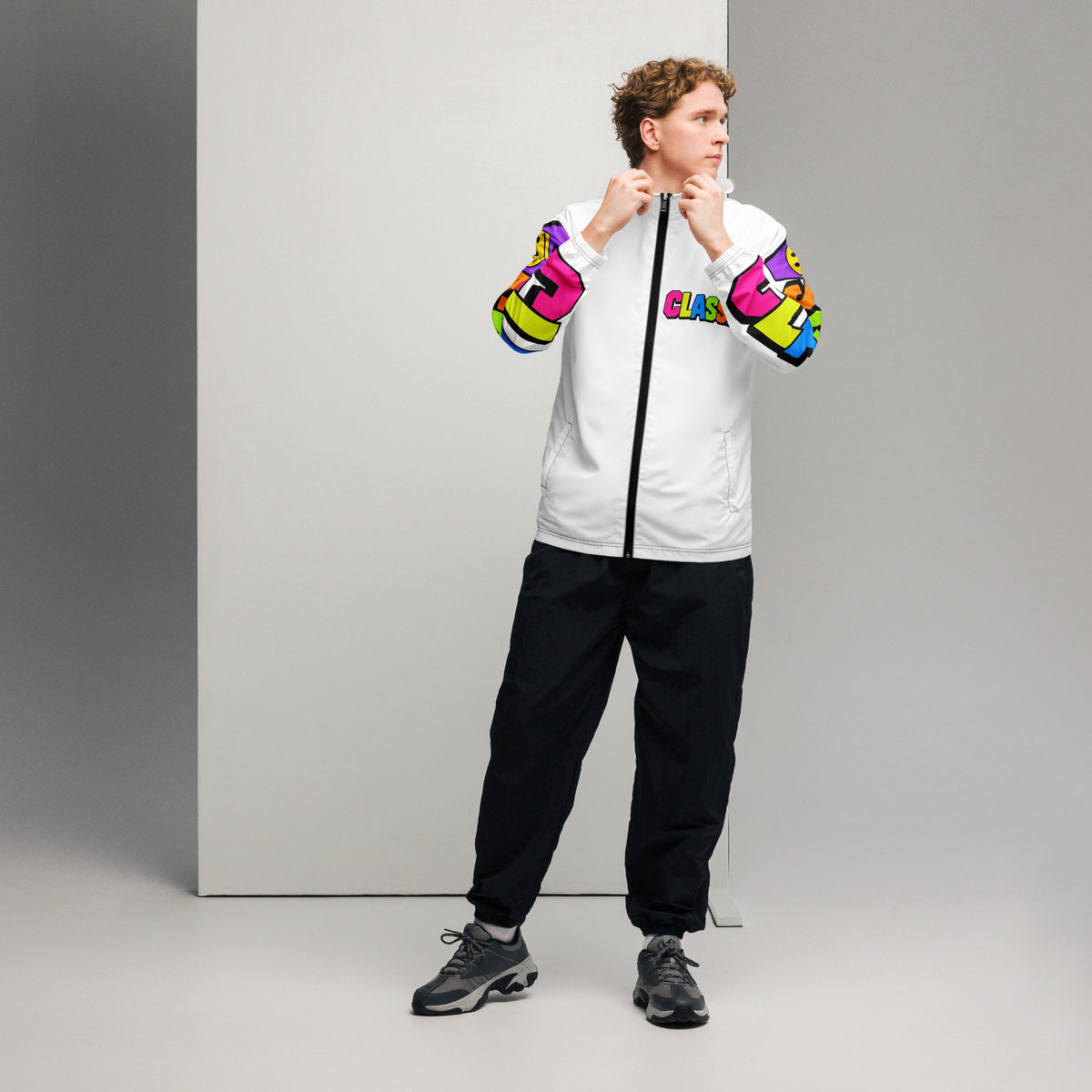 Class A Smiley Men’s Windbreaker – front – E E McMace
