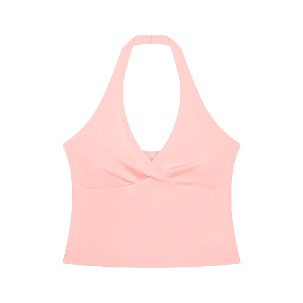 B&W Women’s Ruched Halter Padel gym Tank — E E McMace