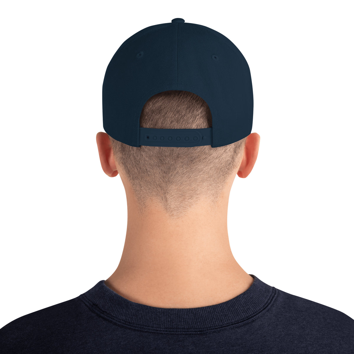 Limited Edition Class A Snapback Hat in navy – back – E E McMace