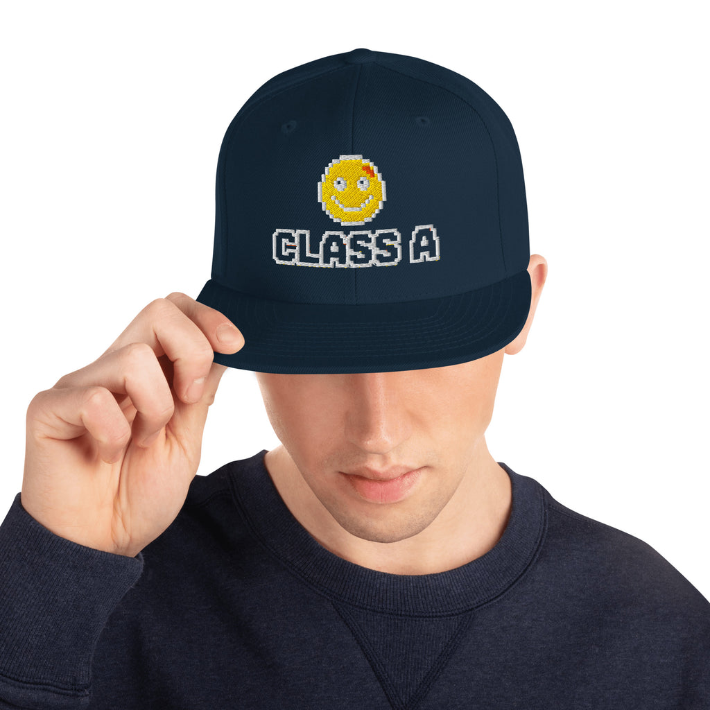 Limited Edition Class A Snapback Hat in navy – front – E E McMace