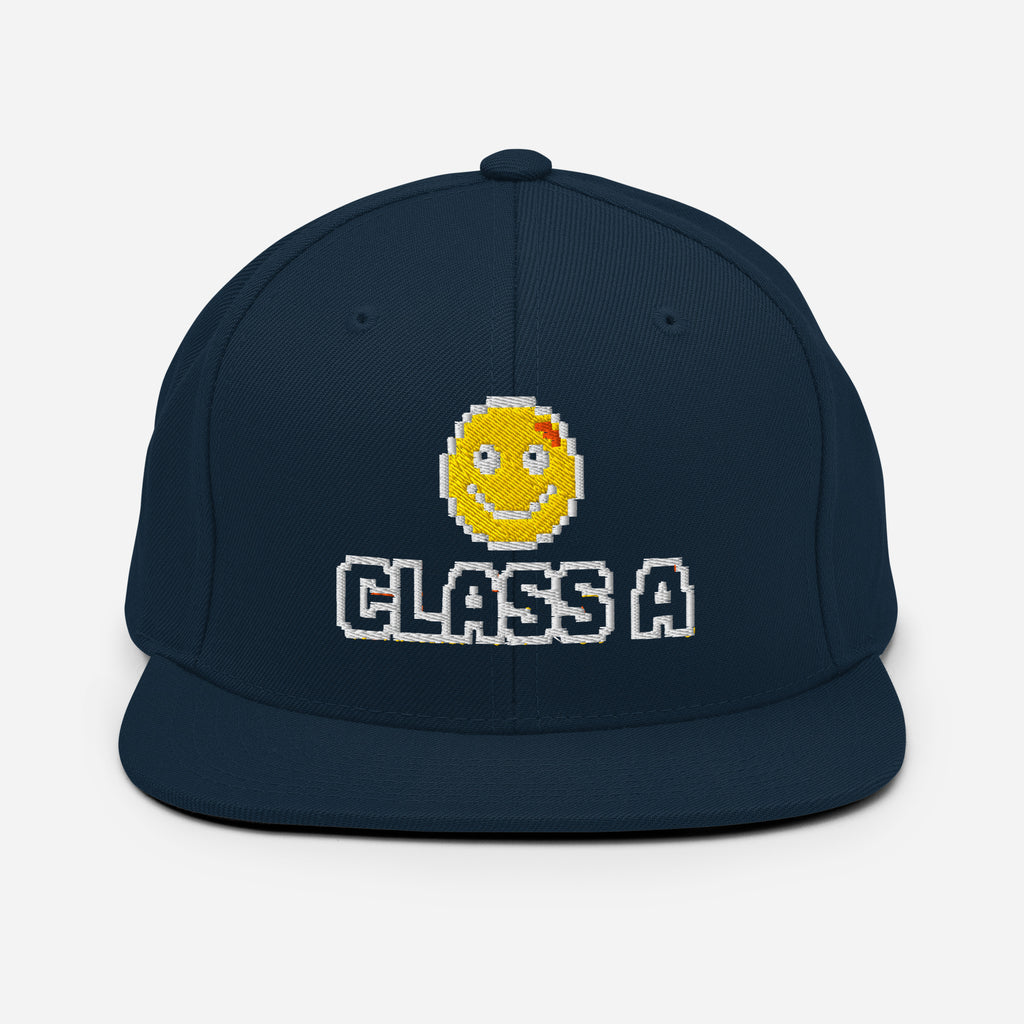 Limited Edition Class A Snapback Hat in navy – front – E E McMace