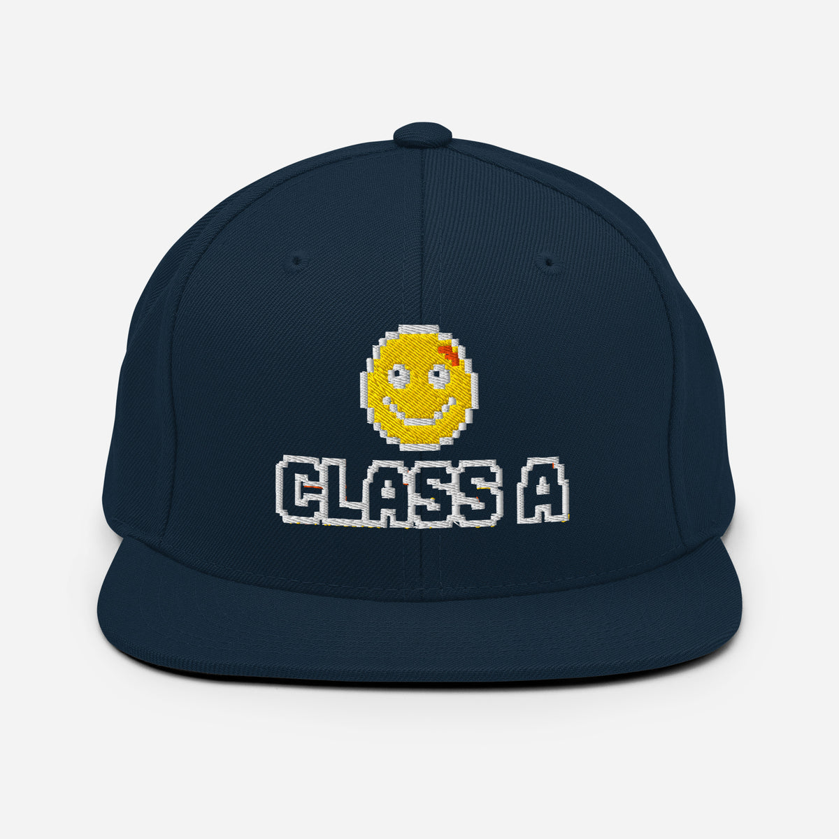 Limited Edition Class A Snapback Hat in navy – front – E E McMace