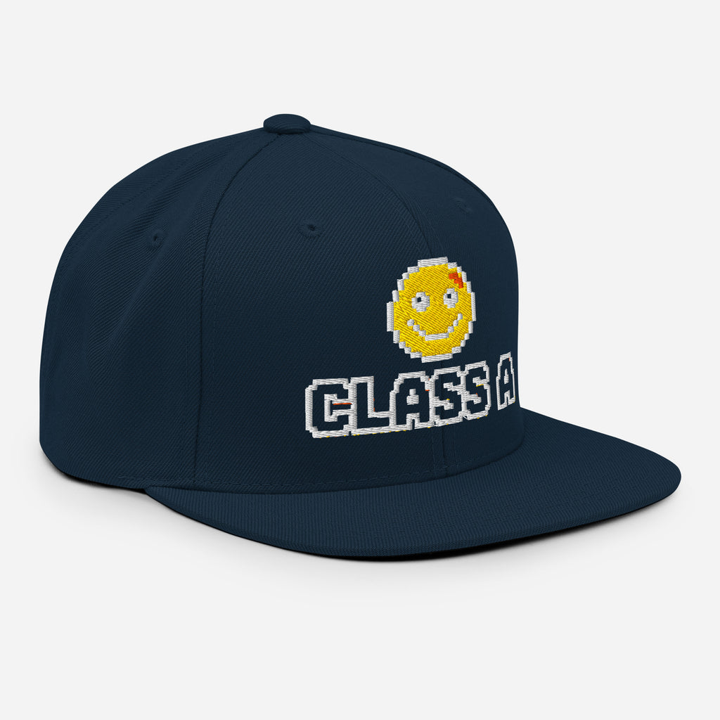 Limited Edition Class A Snapback Hat in navy – right front – E E McMace