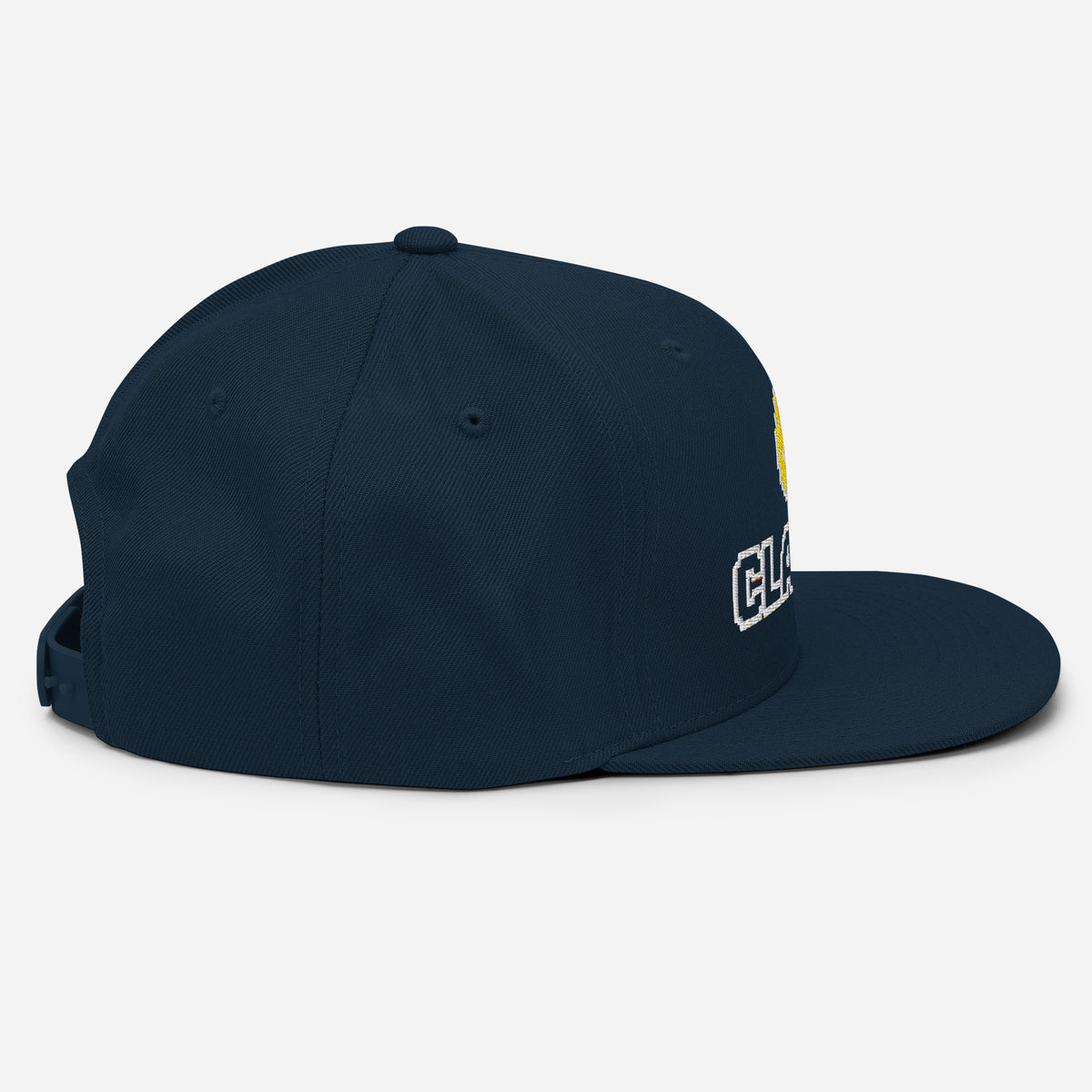 Limited Edition Class A Snapback Hat in navy – right side – E E McMace