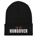 Ho Ho Hungover Embroidered Beanie in Black, front view – E E McMace Christmas 2026