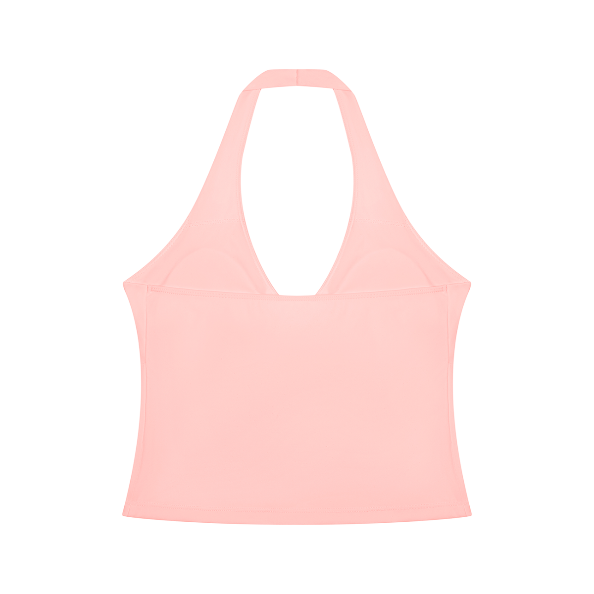 Pink ruched halter Padel gym tank – back