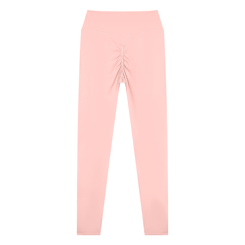 Pink high-waisted Padel gym leggings – back