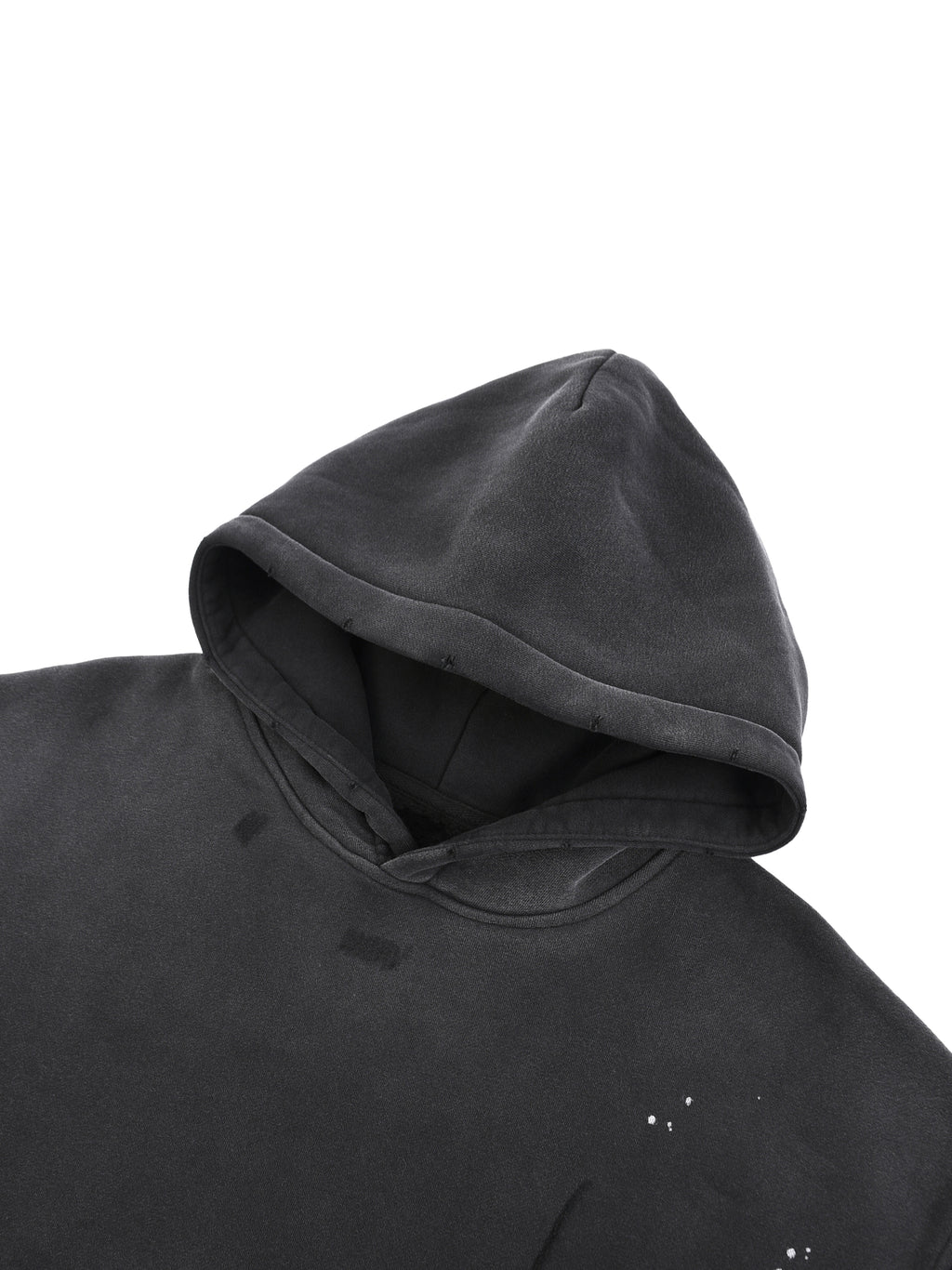 Close-up of the frayed vintage-wash hood