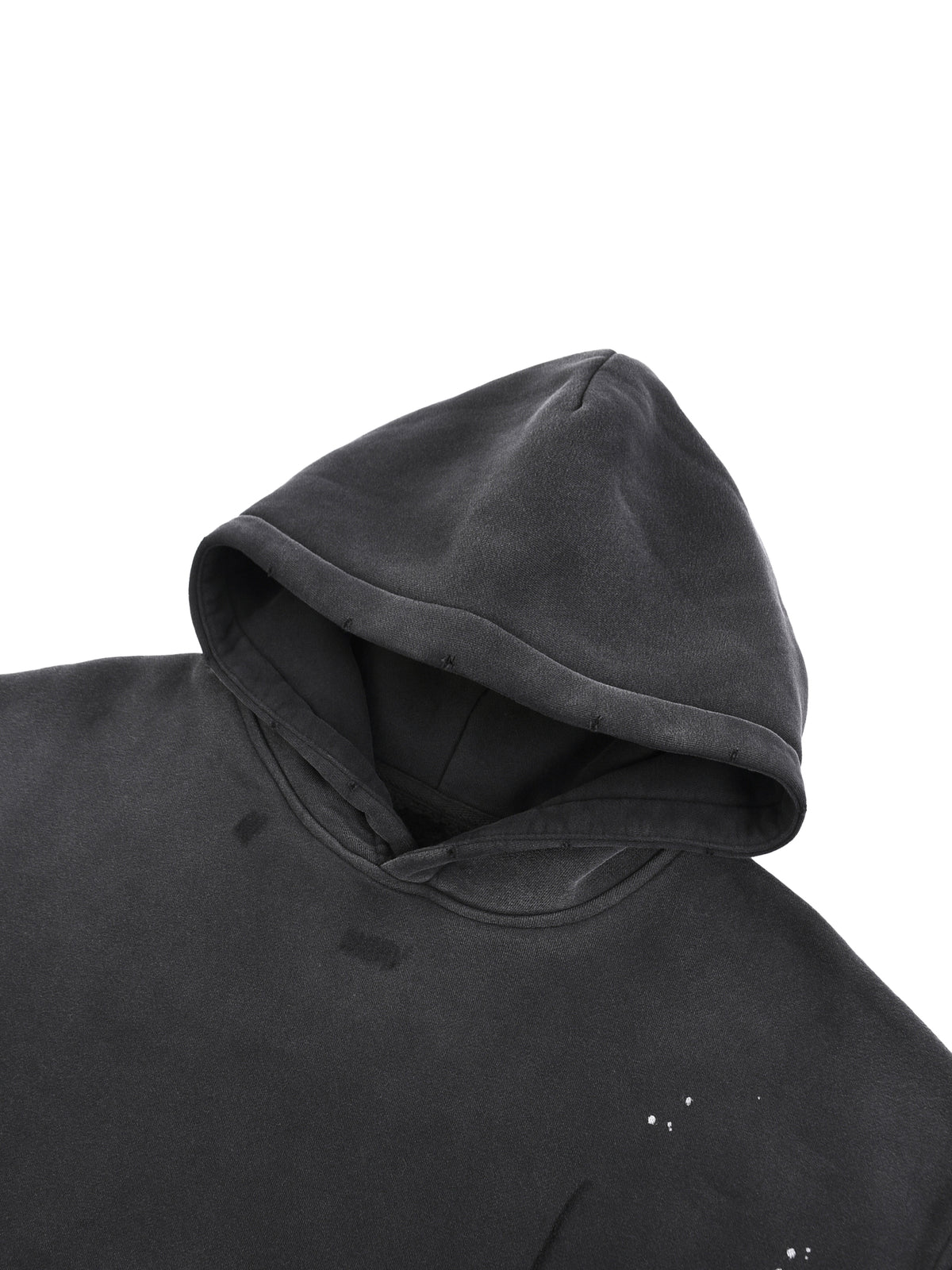 Close-up of the frayed vintage-wash hood