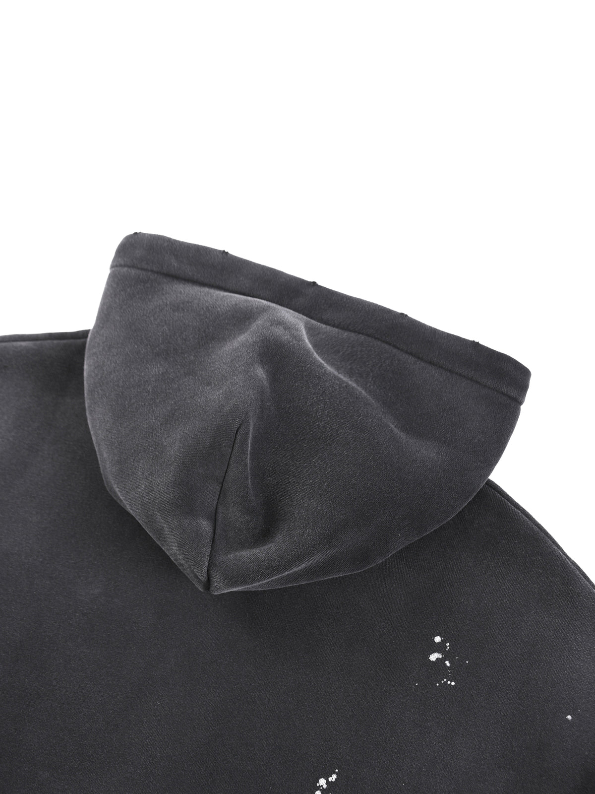 Close-up of the vintage-wash hood – back