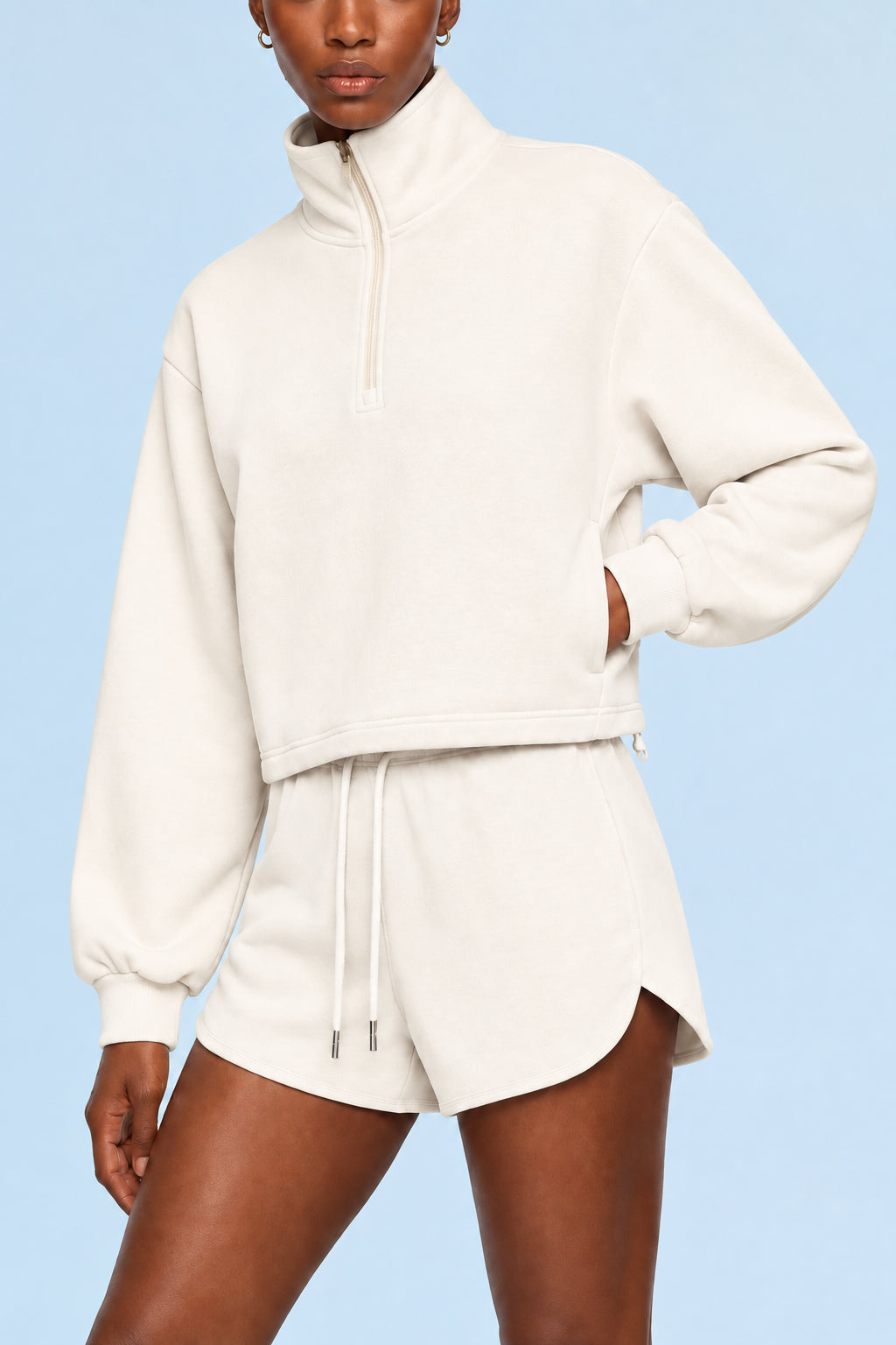 Winter,Cosy,Plush,Comfy,Top,Warm,Thick,Christmas,Relax,Pretty,Womens,White,Set,Shorts