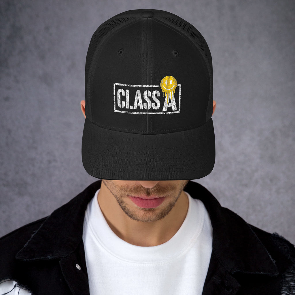 Limited Edition Class A Trucker Cap in black – front – E E McMace
