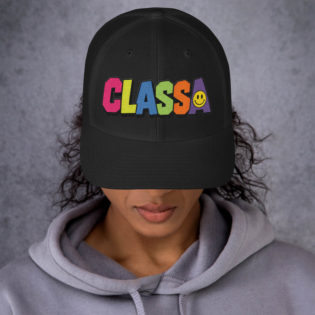 Limited Edition Class A Rainbow Trucker Cap – front – E E McMace