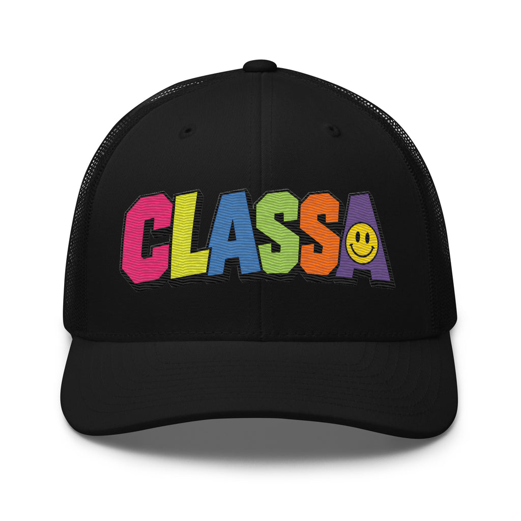 Limited Edition Class A Rainbow Trucker Cap – front – E E McMace