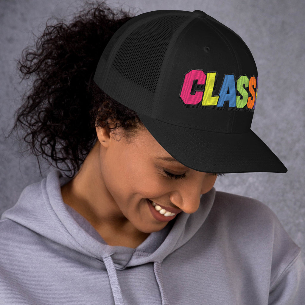 Limited Edition Class A Rainbow Trucker Cap – right side – E E McMace