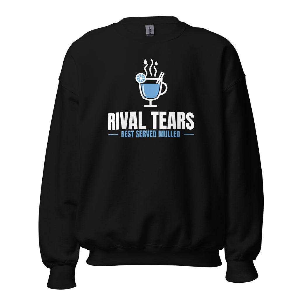 Rival Tears – Best Served Mulled Sweatshirt in Black, front view – E E McMace Christmas 2026