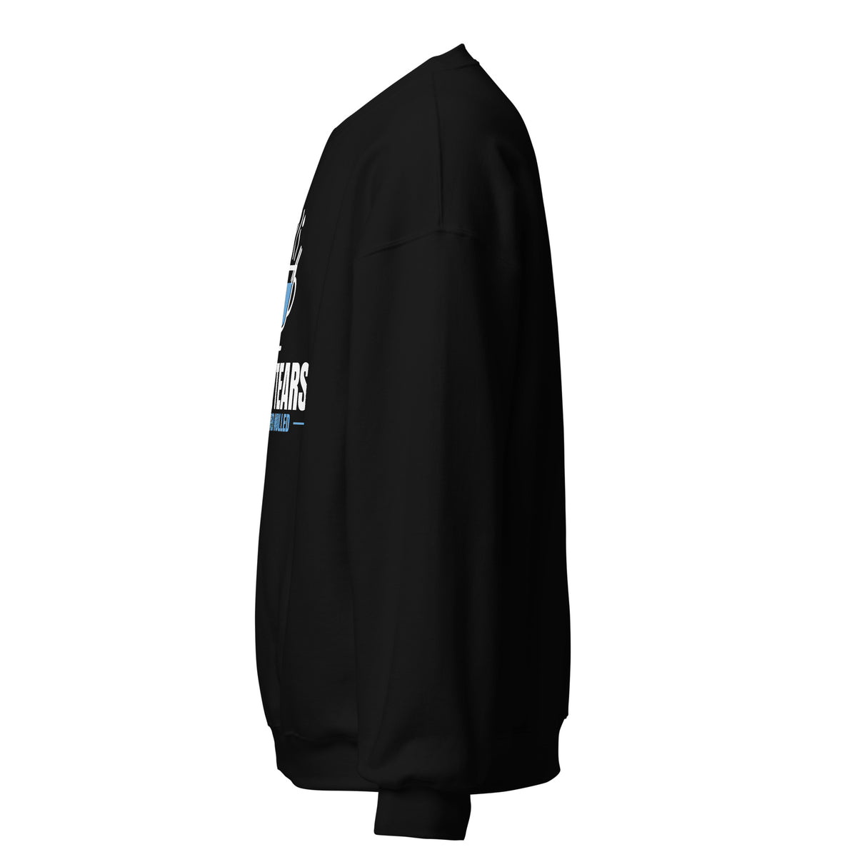 Rival Tears – Best Served Mulled Sweatshirt in Black, left side view – E E McMace Christmas 2026