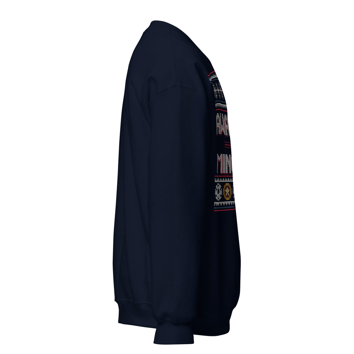 Away Days & Mince Pies Christmas Sweatshirt in Navy, right side view – E E McMace Christmas 2026