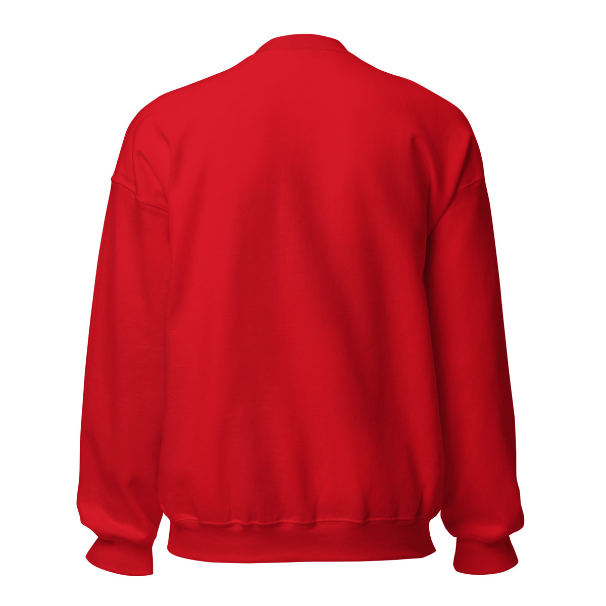 Away Days & Mince Pies Christmas Sweatshirt in Red, back view – E E McMace Christmas 2026