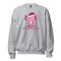 Merry Axolotl-Mas Christmas Sweatshirt in Sport Grey, front view – E E McMace Christmas 2026