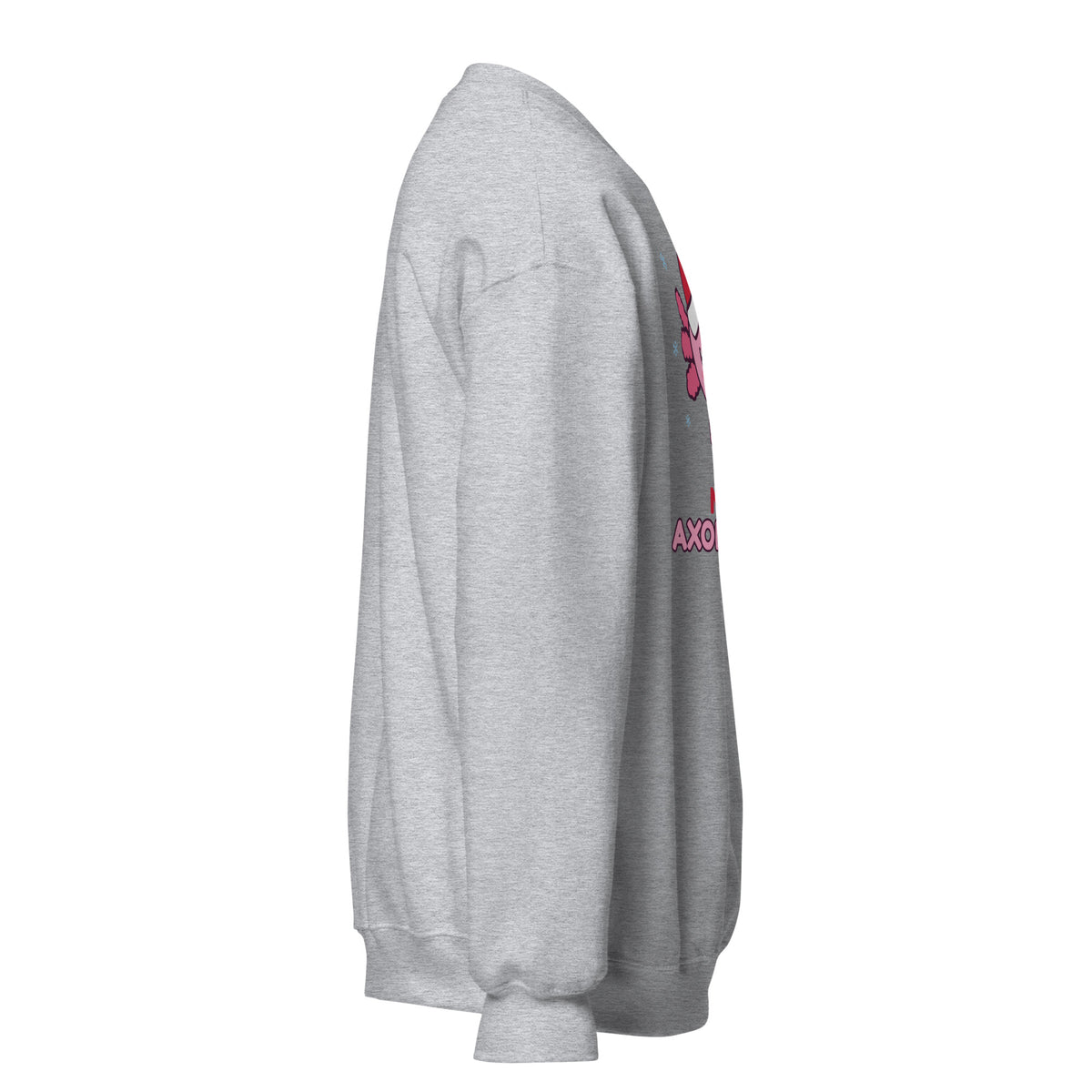 Merry Axolotl-Mas Christmas Sweatshirt in Sport Grey, right side view – E E McMace Christmas 2026