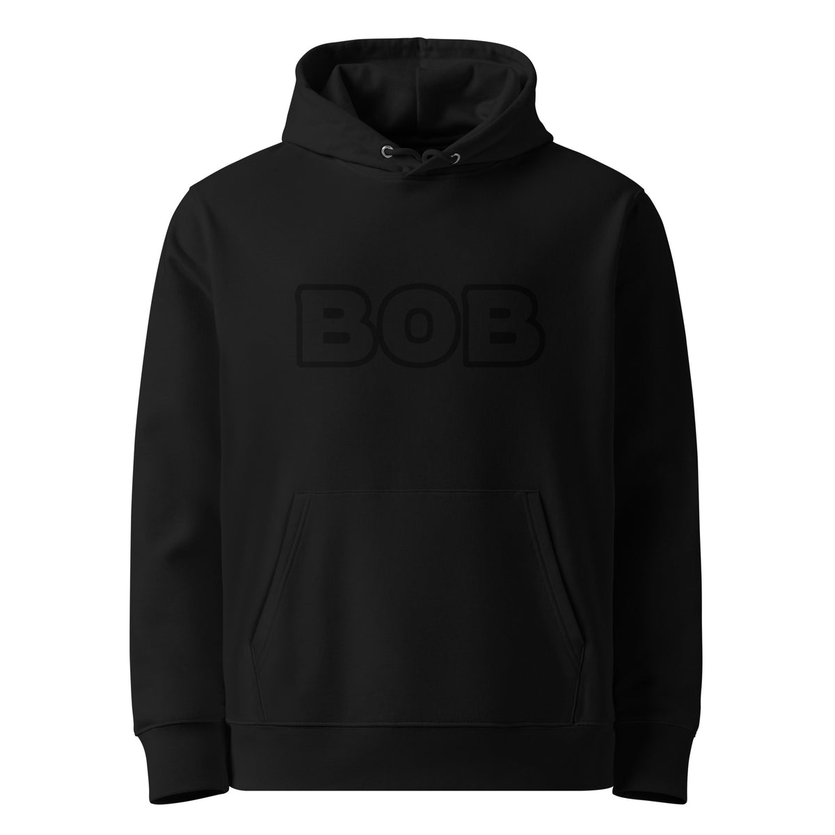 Black BOB organic cotton hoodie – front