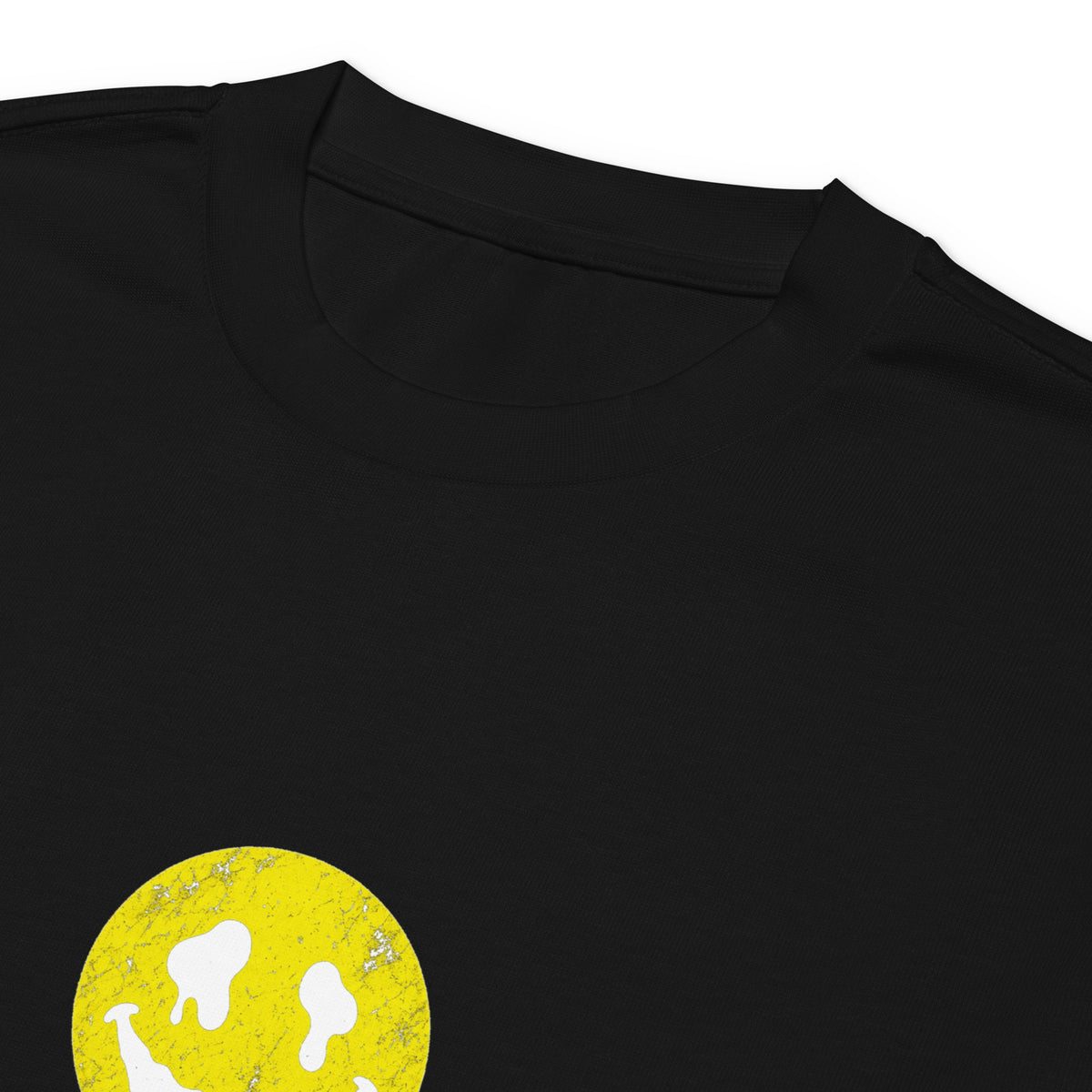 House Smiley Premium Heavyweight Long Sleeve Shirt in black – detail – E E McMace