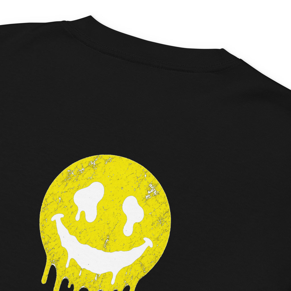 House Smiley Premium Heavyweight Long Sleeve Shirt in black – detail – E E McMace