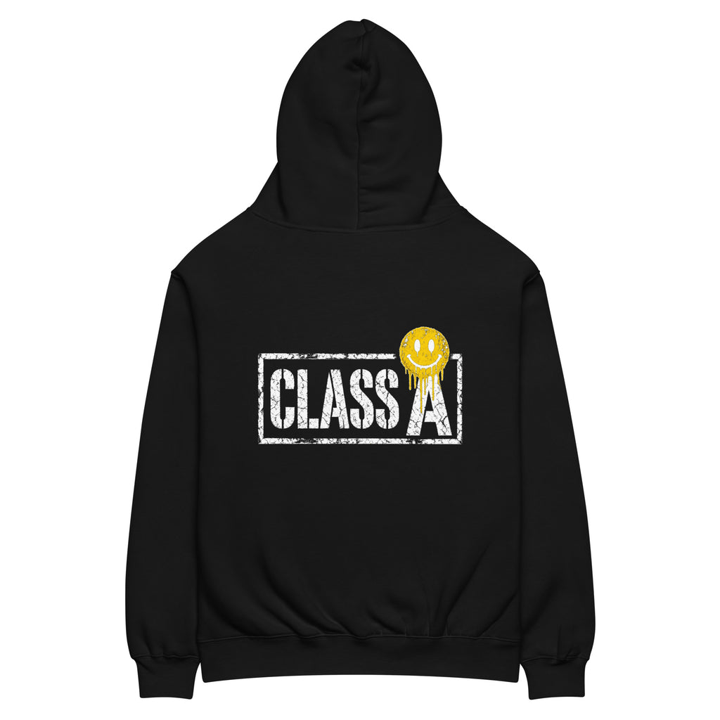 Class A Unisex Oversized Fleece Hoodie in black – back – E E McMace
