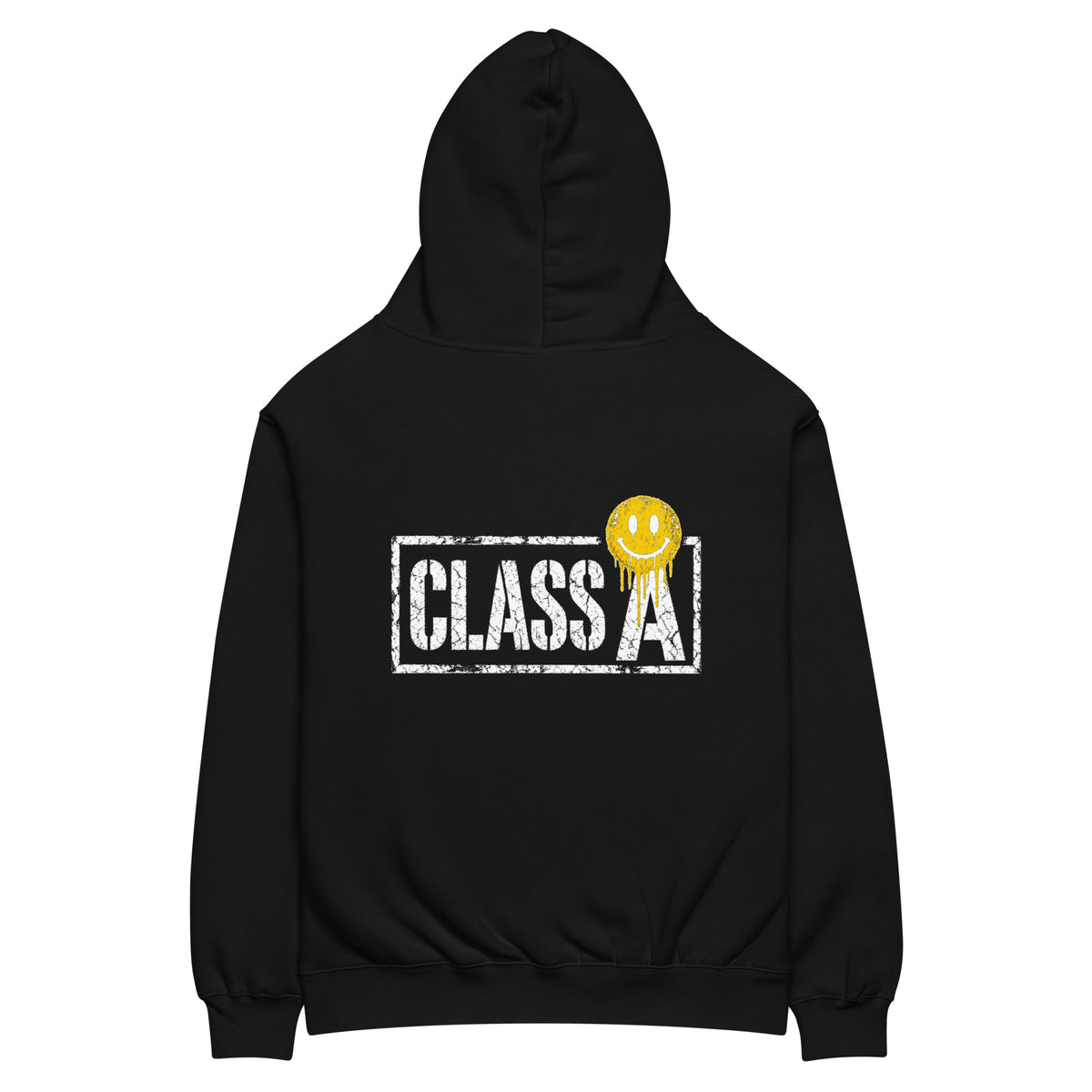 Class A Unisex Oversized Fleece Hoodie in black – back – E E McMace