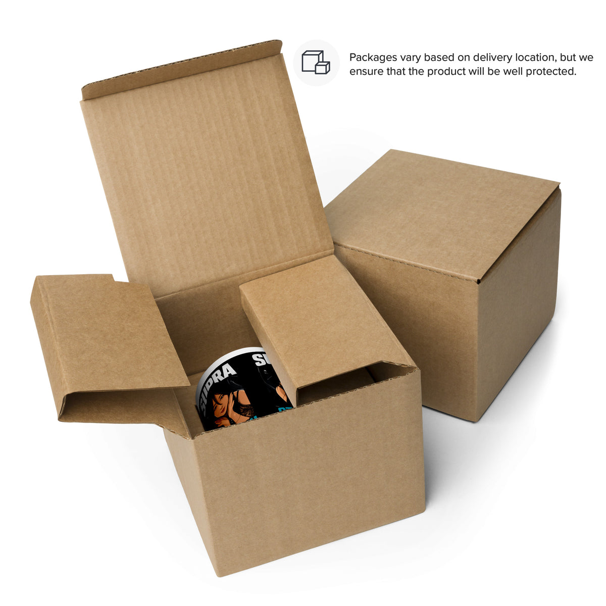 Japanese supercar mug in its cardboard delivery box