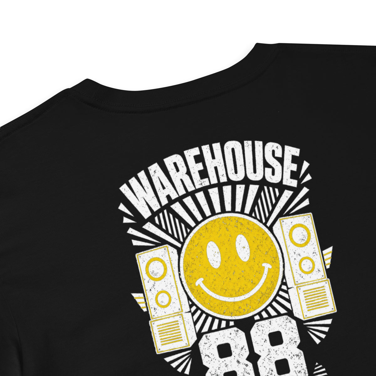 House Smiley Women’s Crop Top in black – detail – E E McMace