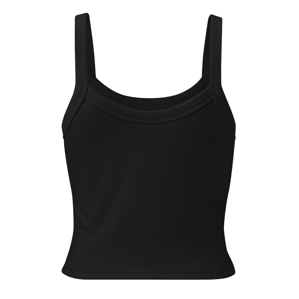 Black micro-rib tank top – back